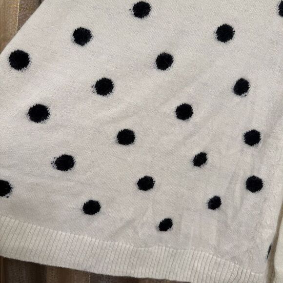Victorias Secret Ivory Polka Dot Angora Rabbit Hair Fuzzy Sweater Large - Picture 6 of 7